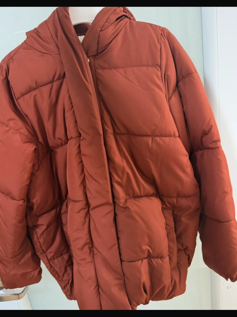 Old Navy Hooded Puffer Jacket - Rust Orange